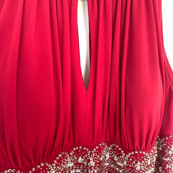R & M Richards Deep Red floor length. Size 12. - Picture 5 of 12